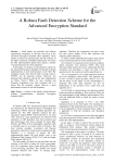 A Robust Fault Detection Scheme for the Advanced Encryption Standard