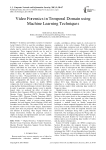 Video Forensics in Temporal Domain using Machine Learning Techniques