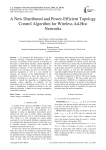 A New Distributed and Power-Efficient Topology Control Algorithm for Wireless Ad-Hoc Networks