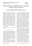 Implementation of Enhanced Security Algorithms in Mobile Ad hoc Networks