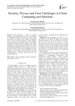 Security, Privacy and Trust Challenges in Cloud Computing and Solutions