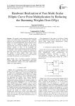 Hardware Realization of Fast Multi-Scalar Elliptic Curve Point Multiplication by Reducing the Hamming Weights Over GF(p)