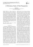 A Preliminary Study of Fake Fingerprints