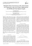 Multipath Data Transmission with minimization of Congestion Using Ant Colony Optimization for MTSP and Total Queue Length