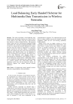 Load Balancing Early Handoff Scheme for Multimedia Data Transmission in Wireless Networks