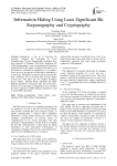 Information Hiding Using Least Significant Bit Steganography and Cryptography