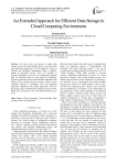 An Extended Approach for Efficient Data Storage in Cloud Computing Environment