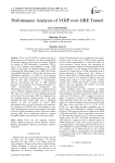 Performance Analysis of VOIP over GRE Tunnel