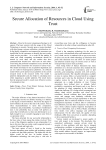 Secure Allocation of Resources in Cloud Using Trust