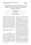 Copyright Protection for Digital Images using Singular Value Decomposition and Integer Wavelet Transform