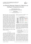 An Obstacle Detection Scheme for Vehicles in an Intelligent Transportation System