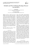 Reliable and Power Efficient Routing Protocol for MANETs