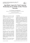 Algorithmic Aspects for Total Connected Dominating Sets in Mobile Ad Hoc Wireless Networks