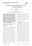 A Study and Critical Survey on Service Reusability Metrics