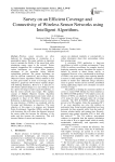 Survey on an Efficient Coverage and Connectivity of Wireless Sensor Networks using Intelligent Algorithms