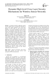 Dynamic High Level Cross Layer Security Mechanisms for Wireless Sensor Networks