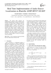 Real Time Implementation of Audio Source Localization on Blackfin ADSP-BF527 EZ-KIT