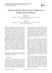 Artificial Neural Networks for Diagnosis of Kidney Stones Disease