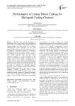 Performance of Linear Block Coding for Multipath Fading Channel