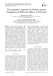 Pre-quarantine Approach for Defense against Propagation of Malicious Objects in Networks