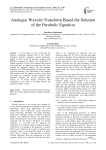 Analogue Wavelet Transform Based the Solution of the Parabolic Equation