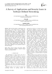 A Survey of Applications and Security Issues in Software Defined Networking