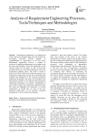 Analysis of Requirement Engineering Processes, Tools/Techniques and Methodologies