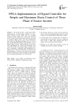 FPGA Implementation of Digital Controller for Simple and Maximum Boost Control of Three Phase Z-Source Inverter