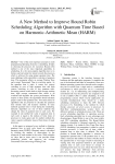 A New Method to Improve Round Robin Scheduling Algorithm with Quantum Time Based on Harmonic-Arithmetic Mean (HARM)