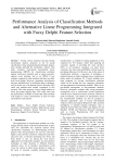 Performance Analysis of Classification Methods and Alternative Linear Programming Integrated with Fuzzy Delphi Feature Selection