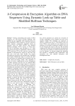 A Compression & Encryption Algorithm on DNA Sequences Using Dynamic Look up Table and Modified Huffman Techniques