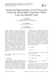 Design and Implementation of Low Power 8-bit Carry-look Ahead Adder Using Static CMOS Logic and Adiabatic Logic