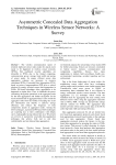 Asymmetric Concealed Data Aggregation Techniques in Wireless Sensor Networks: A Survey