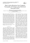 Metal Artifact Reduction from Computed Tomography (CT) Images using Directional Restoration Filter