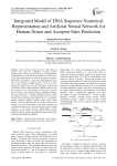 Integrated Model of DNA Sequence Numerical Representation and Artificial Neural Network for Human Donor and Acceptor Sites Prediction