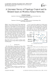 A Literature Survey of Topology Control and Its Related Issues in Wireless Sensor Networks