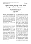 Artificial Neural Network Based Control Strategies for Paddy Drying Process