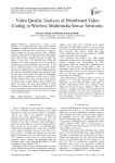 Video Quality Analysis of Distributed Video Coding in Wireless Multimedia Sensor Networks