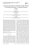 Analyzing the Impact of Prosodic Feature (Pitch) on Learning Classifiers for Speech Emotion Corpus