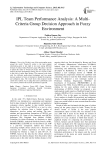 IPL Team Performance Analysis: A Multi-Criteria Group Decision Approach in Fuzzy Environment