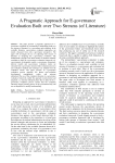 A Pragmatic Approach for E-governance Evaluation Built over Two Streams (of Literature)