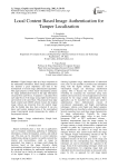 Local Content Based Image Authentication for Tamper Localization