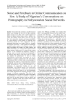 Noise and Feedback in Online Communication on Sex: A Study of Nigerian's Conversations on Pornography in Nollywood on Social Networks