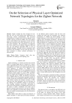 On the Selection of Physical Layer Optimized Network Topologies for the Zigbee Network