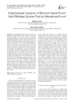 Experimental Analysis of Browser based Novel Anti-Phishing System Tool at Educational Level