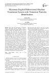 Myanmar-English Bidirectional Machine Translation System with Numerical Particles Identification