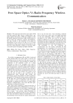 Free Space Optics Vs Radio Frequency Wireless Communication