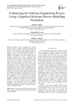 Formalizing the Software Engineering Process Using a Graphical Software Process Modelling Formalism