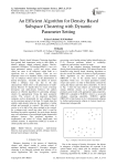 An Efficient Algorithm for Density Based Subspace Clustering with Dynamic Parameter Setting