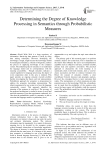 Determining the Degree of Knowledge Processing in Semantics through Probabilistic Measures